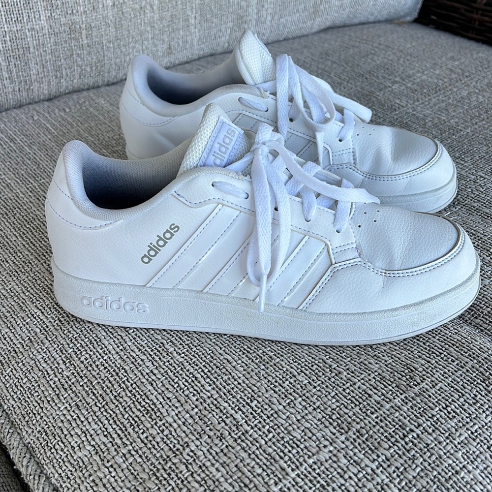 White adidas breaknet shoes